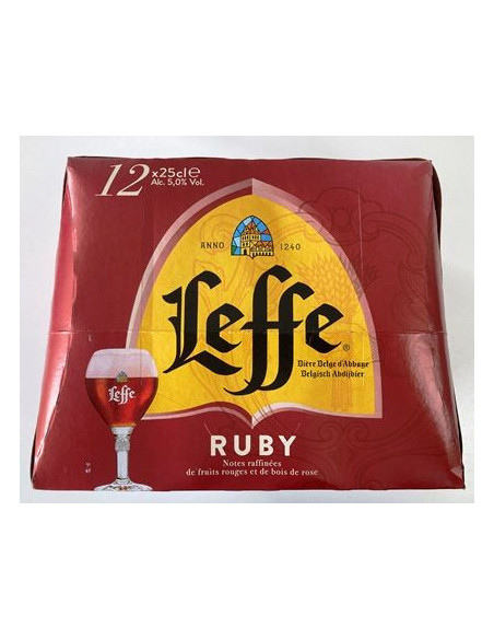Leffe - Bière Belge d'Abbaye - Ruby (Fruits Rouges) - Pack 12x25cl