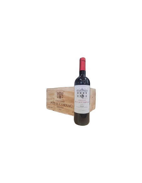 Graves - Château Puy de Cornac - Wooden case - Red - 2022