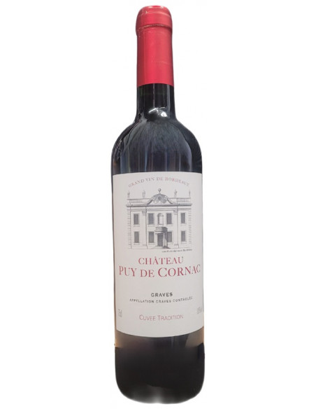 Graves - Château Puy de Cornac - Wooden case - Red - 2022