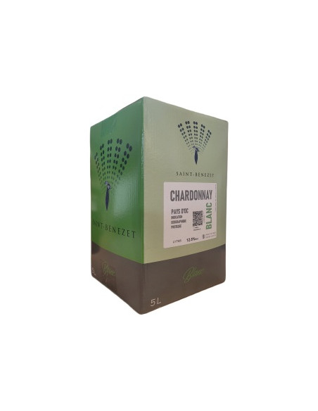 OFFRE SPECIALE ! BIB 5 L - Pays d'Oc - Saint Bénézet - Chardonnay - Blanc